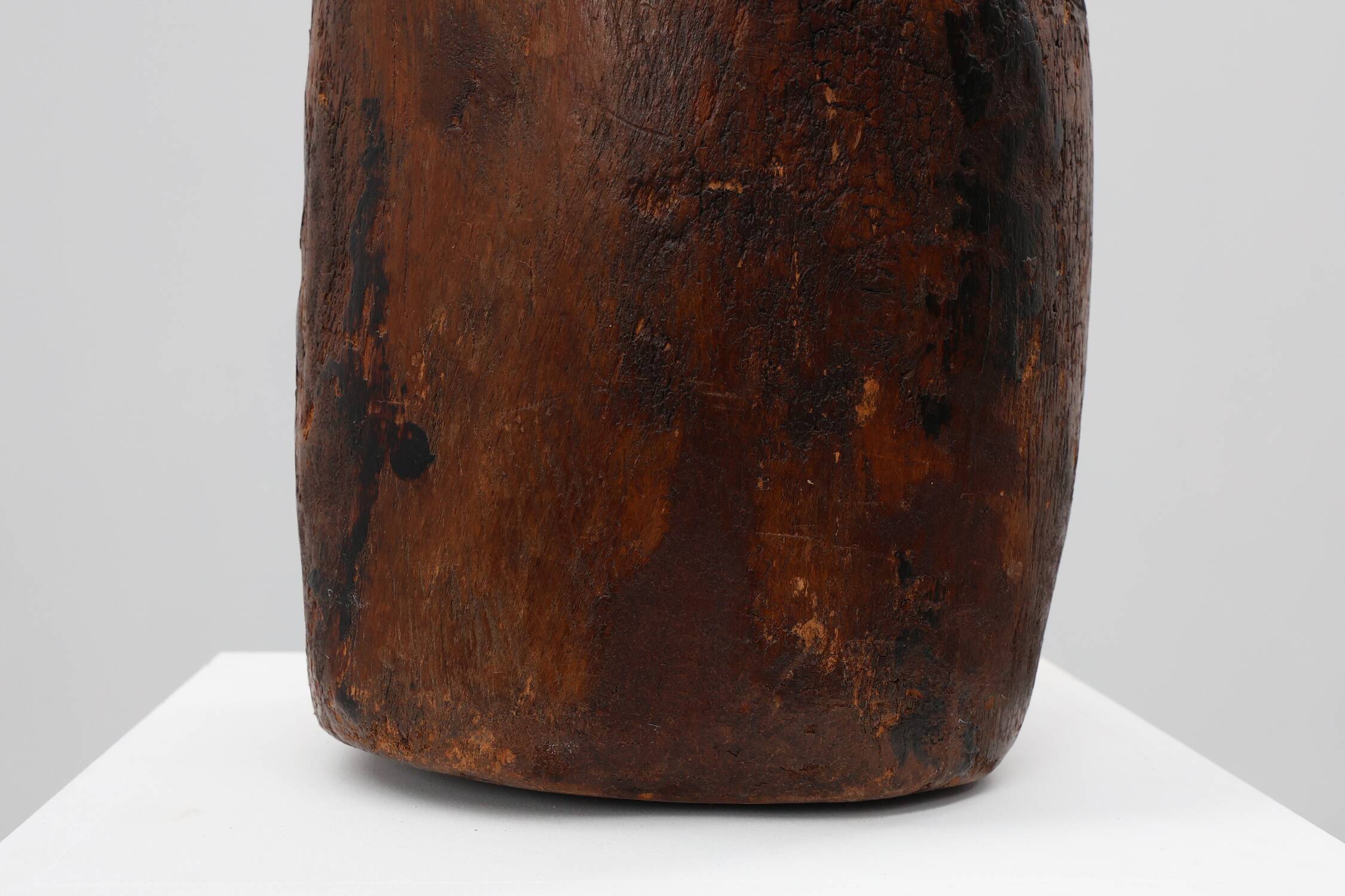 Rare Rustic wabi sabi style vase in solid wood, France 1800s