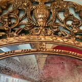 Large 19th Century French Giltwood Marriage Mirror Antique Overmantel Mirror with Original Mercury Foxed Glass