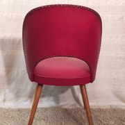 Red Bauhaus armchair by Thonet, 1950s-60s.