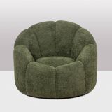 Pair of armchairs in bouclette fabric. Contemporary.
