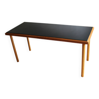 1960's Long Coffee Table with Black Opaxite Glass
