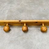 Wall coat rack hook pine balls