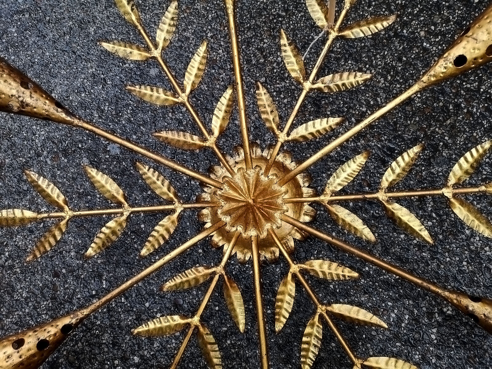 Golden wrought iron lamp