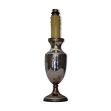 Pied de lampe en métal argenté