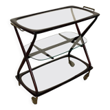 Cesare Lacca 1950 Italian Bar Cart with Brass Wheels