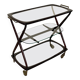 Cesare Lacca 1950 Italian Bar Cart with Brass Wheels