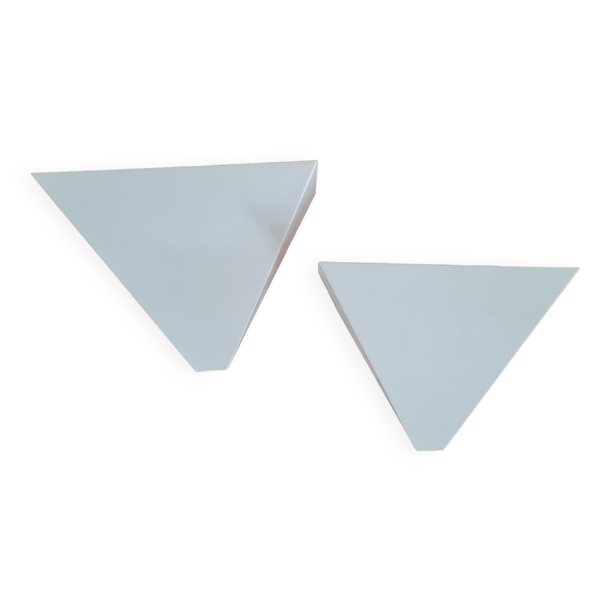 Pair of triangular lacquered metal sconces