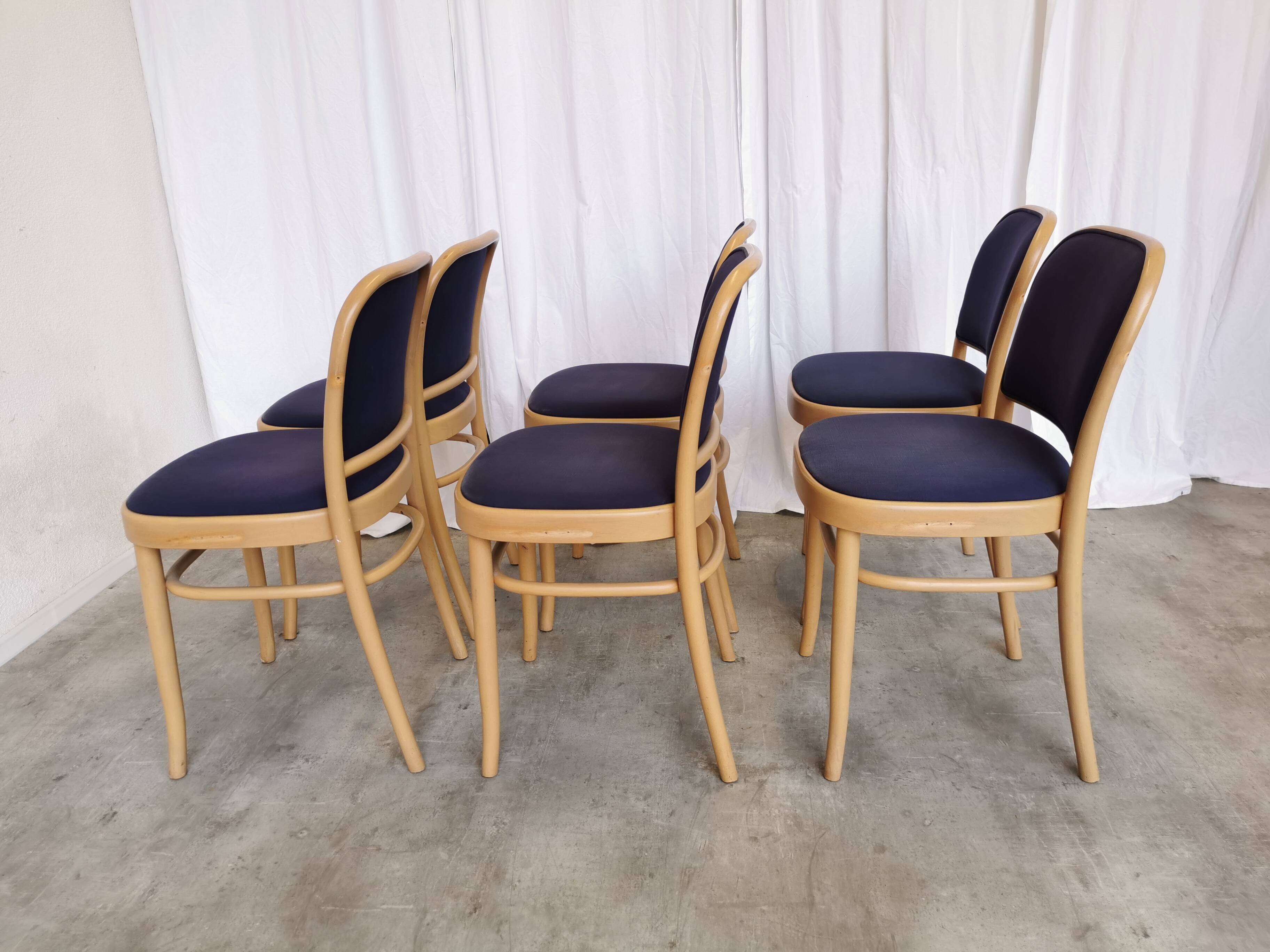 Vintage Bentwood Dining Chairs - Set of 6 - Joseph Hoffmann Thonet Design