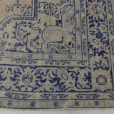 Vintage Blue & Sand Beige Large Persian Rug, 246x344Cm