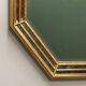 Pair gilt octagonal mirrors by Deknudt, vintage églomisé, Belgian 1970s, gold