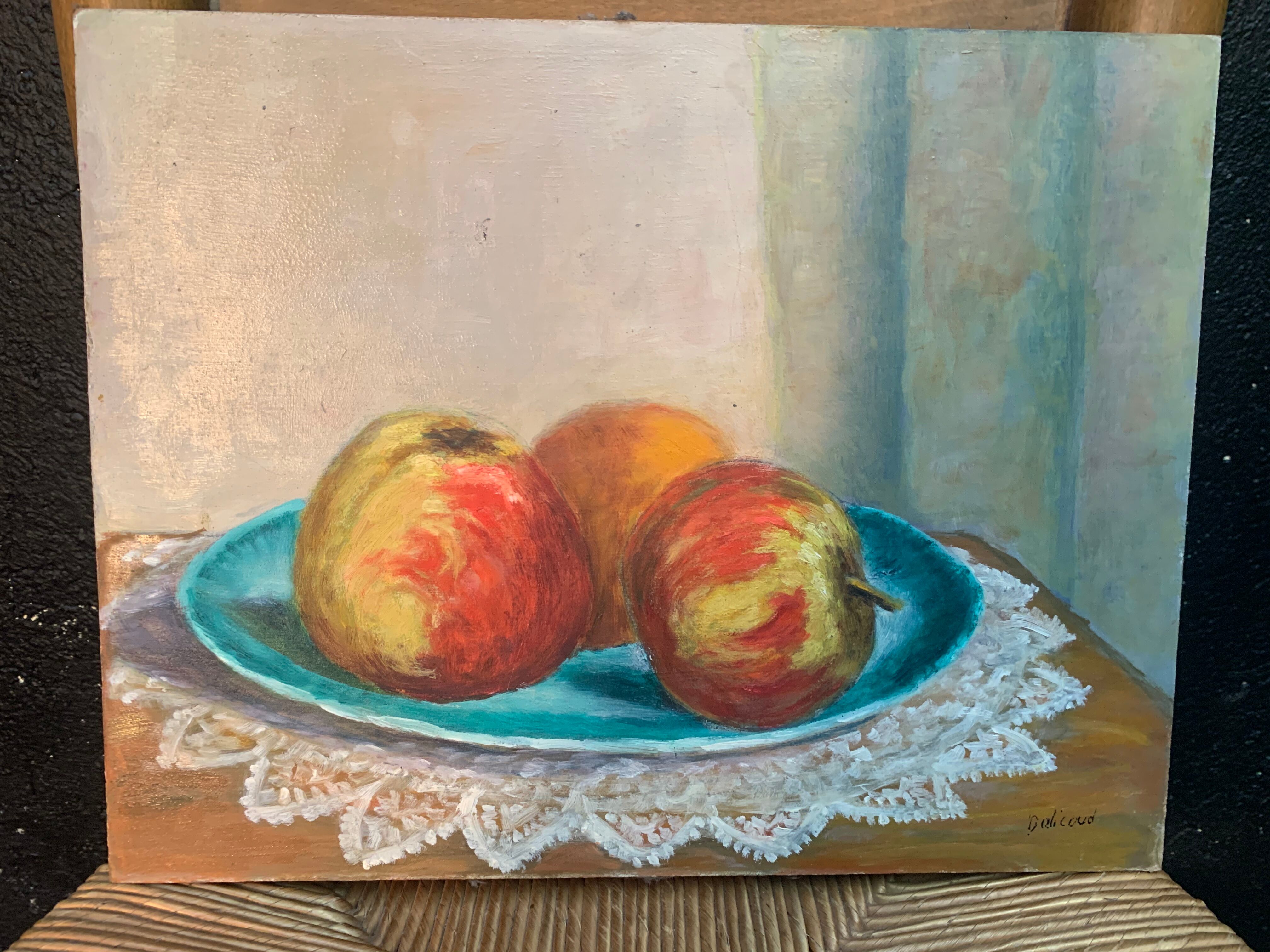 Table still life with apples