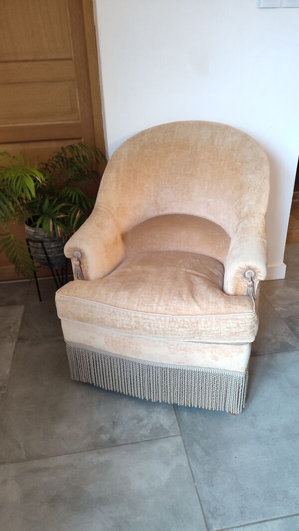 Fauteuil crapaud en velours