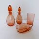 Nécessaire de toilette vintage en verre rose 201089