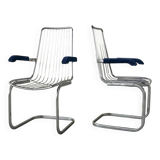 Pair of vintage chrome chairs from the 1970s