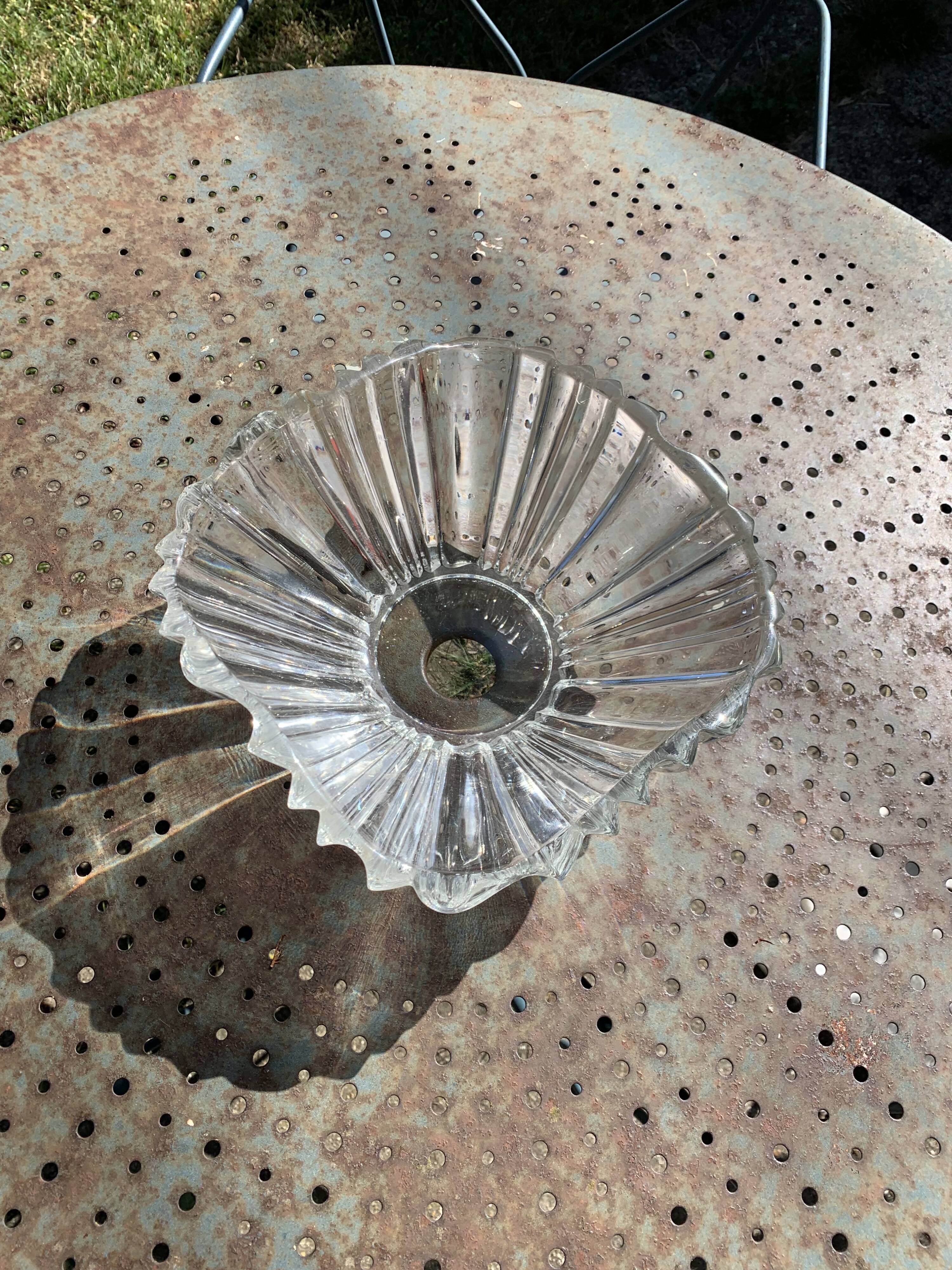 Large crystal bowl, vintage and collector's design salad bowl