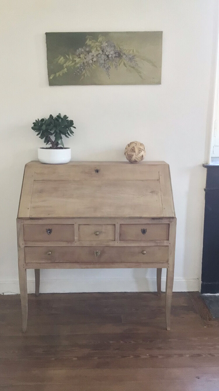 Office XIXth pickled oak