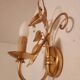 Shabby Wandlampe vergoldet Blattgold Kristallelemente Hollywood Regency 70s