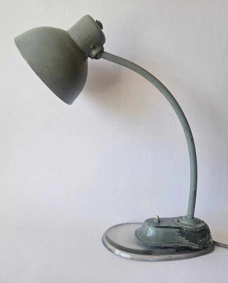Lampe de bureau industrielle Bauhaus, Marianne Brandt, Kandem, base en verre, années 1930