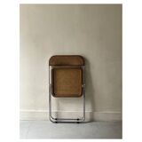 Plia folding chair in chrome and cane by Giancarlo Piretti design 1970