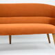 Canapé scandinave vintage Danemark années 1960 velours roux
