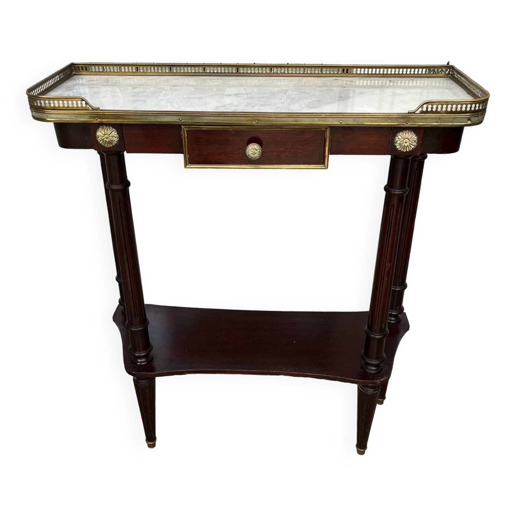 Console de style Louis XVI dessus marbre
