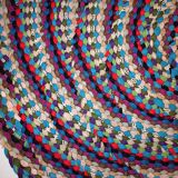 American braided handmade vintage rug 97cm x 125cm 1960, 1C71