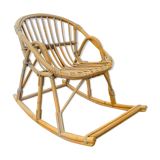 Rocking-chair corbeille en rotin, modèle enfant