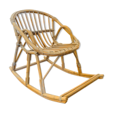 Rocking-chair corbeille en rotin, modèle enfant