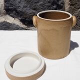 Confit pot in beige sandstone