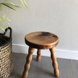 Tabouret tripode bois