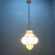 Murano Opaline Glass Pendant Light in Wrought Iron Frame, Italy, Mid-C