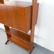 Vintage modular secretary shelf bookcase in teak from the 60s