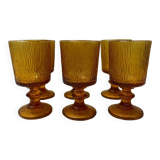 Set of 6 amber glasses