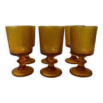 Ensemble de 6 verres ambrés