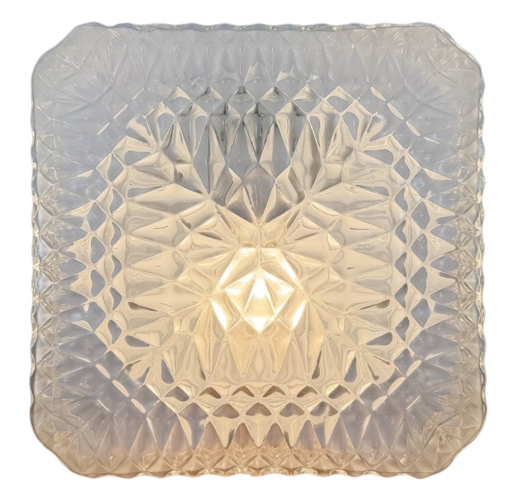 Vintage Glass Wall or Ceiling Light, 1970s