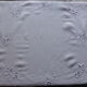 Old white linen table embroidered with flowers and lace-festooned-165x175cm