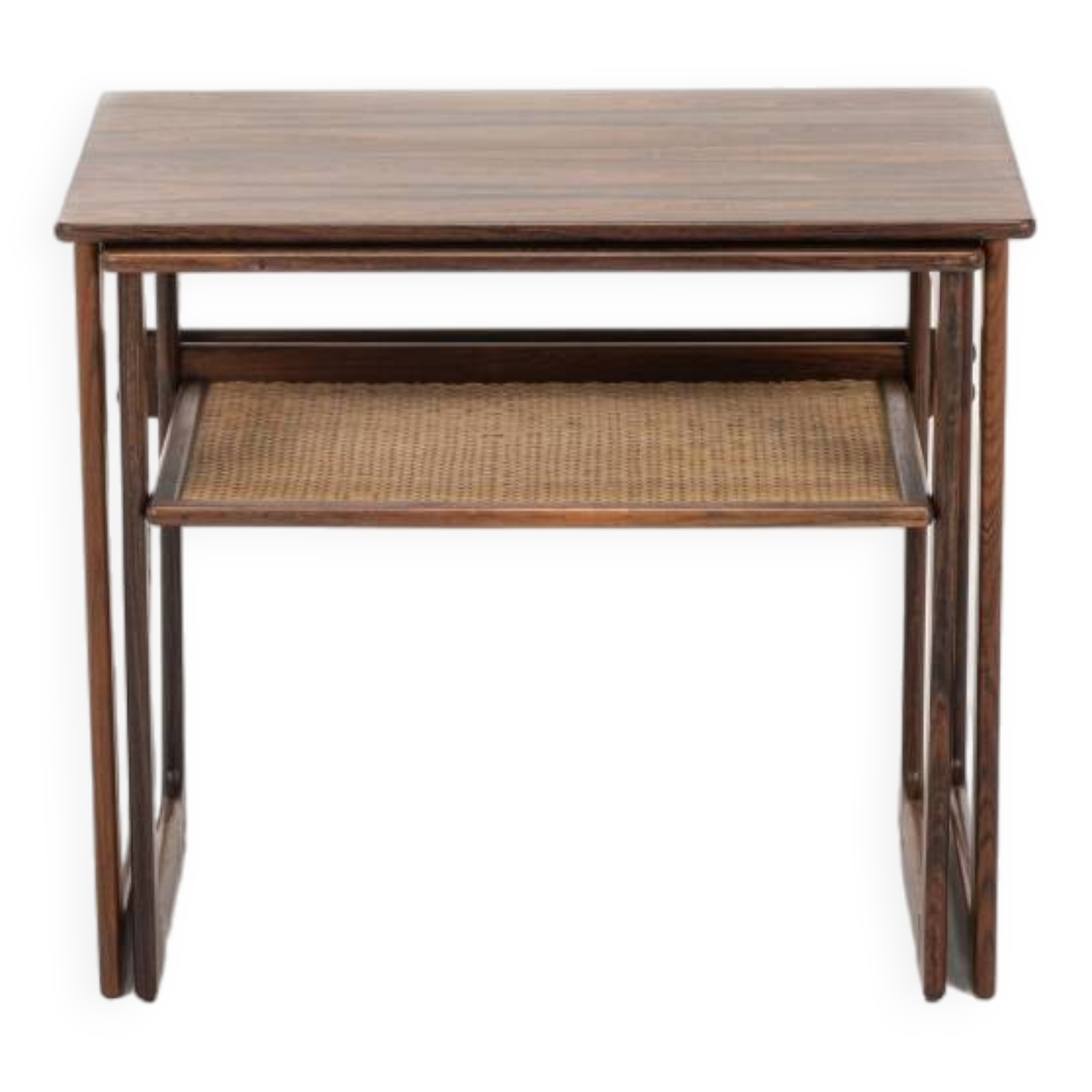 Nesting tables by Silkeborg in wood and wicker