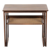 Nesting tables by Silkeborg in wood and wicker