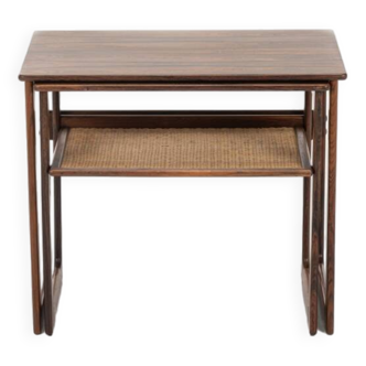 Nesting tables by Silkeborg in wood and wicker