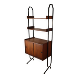 Vintage modular bookcase in wood and metal, Italy, 1960