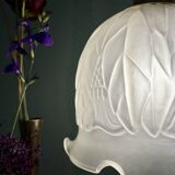 Vintage frosted glass tulip pendant light