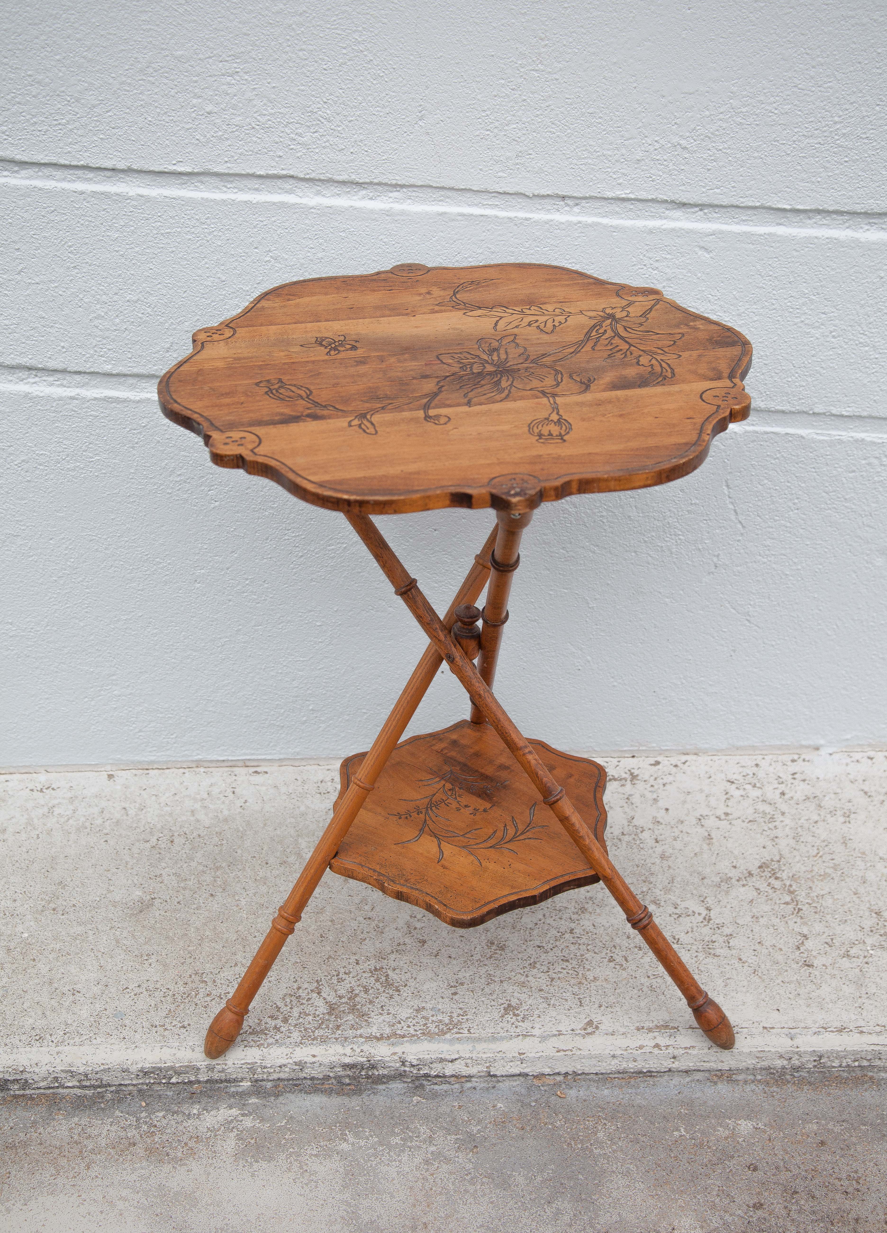 Table pedestal table wood, pedestal table wood imitation bamboo