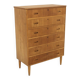 Scandinavian "tallboy" chest of drawers in oak, Sweden, 1950