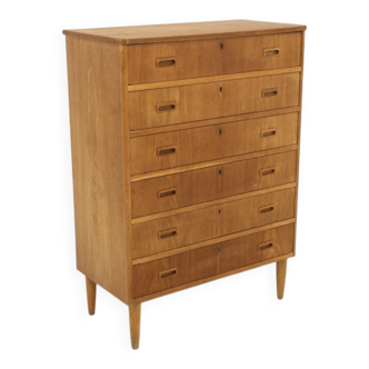 Commode scandinave "tallboy" en chêne, Suède, 1950