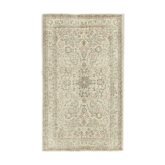 Tapis Beige Oriental Détresse fait à la main 160 cm x 270 cm - 38946