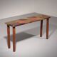 Lorenzo Burchiellaro, side table, copper and stained beechwood, Italy, 1960s.