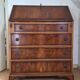 Georgian Secretary / Writing Desk in Mahogany and Green-Gold Leather - Very Good Condition