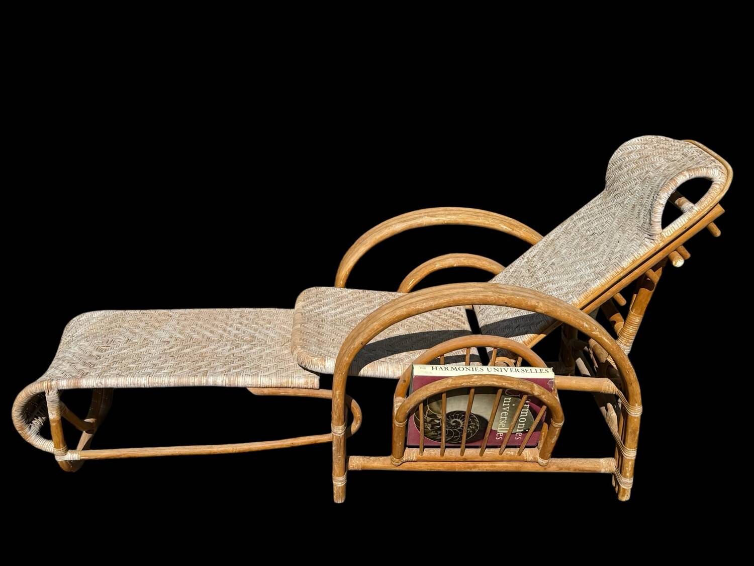 Vintage Rattan and Bamboo Chaise Longue from the 60s Italy