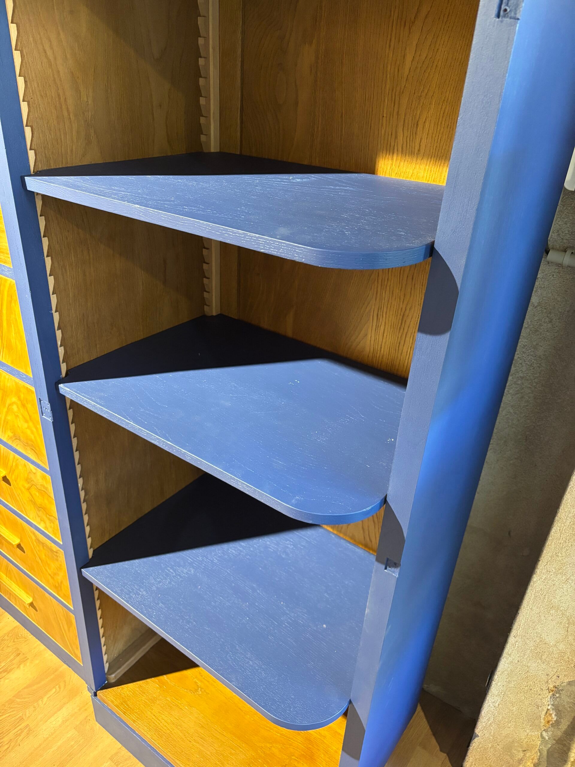 Asymmetrical midnight blue wardrobe