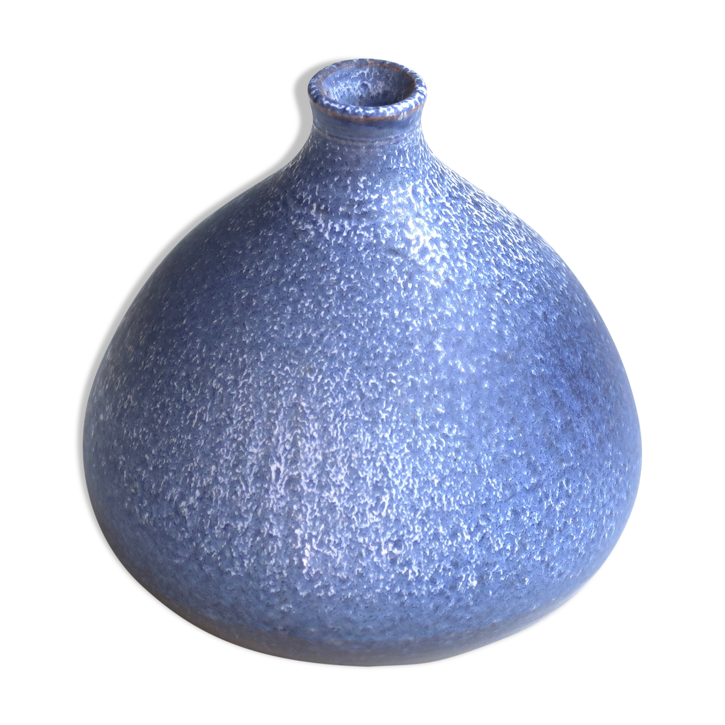 Blue ceramic fig vase by Antonio Lampecco, 70s